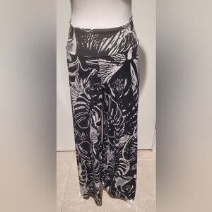 Clara Sun Woo Black & White Print Wide Leg Pants Size M
